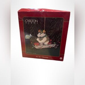 Vintage Carlton Christmas ornament 1999. Polar bear on sled‎